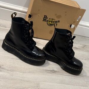 Dr. Martens AirWair Black Molly Platform Boots, Size 10